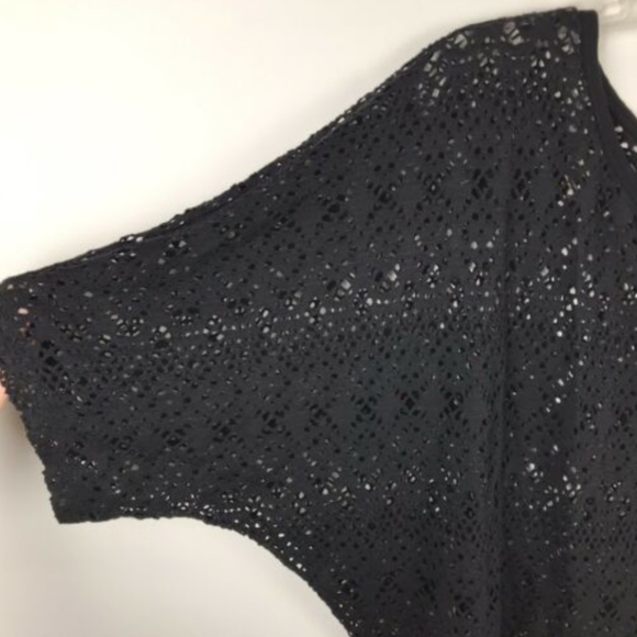 Bisou Bisou Open Knit Short Sleeve Over Shirt Top - Picture 4 of 6